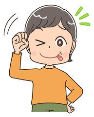 おばあちゃん シニア 女性 かわいい マンガ アニメ イラスト
