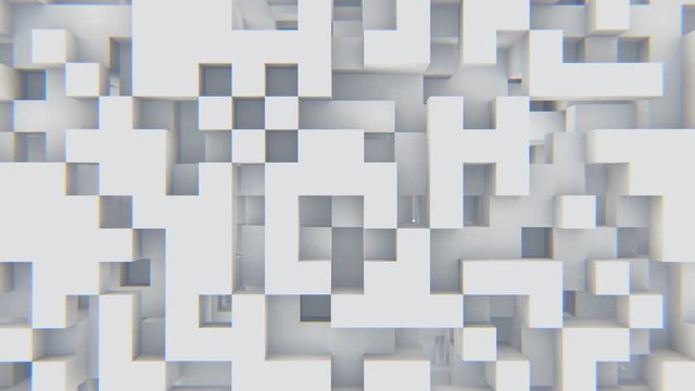 Abstract volumetric "maze of Daedalus". Seamless loop.