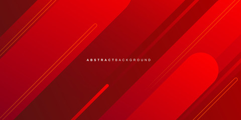 Red geometric shape on colorful gradient background