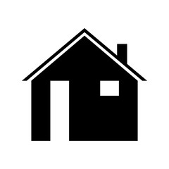 Home,house icon. Black house symbol on a white background. Flat. Vector