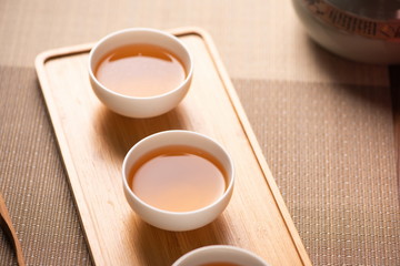 Strong black tea in Japanese tea ceremony culture