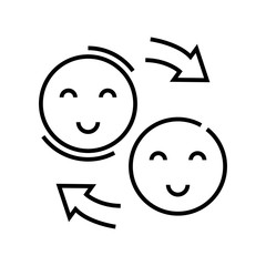 Sharing emotions line icon, concept sign, outline vector illustration, linear symbol.