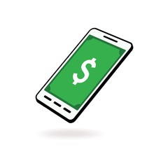 Make money earn cash app. Vector illustration