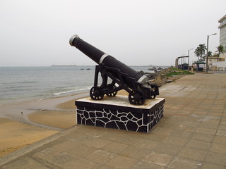 The gun on the seafront in Colombo, Sri Lanka