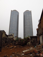 The skyscraper in the center of Colombo, Sri Lanka