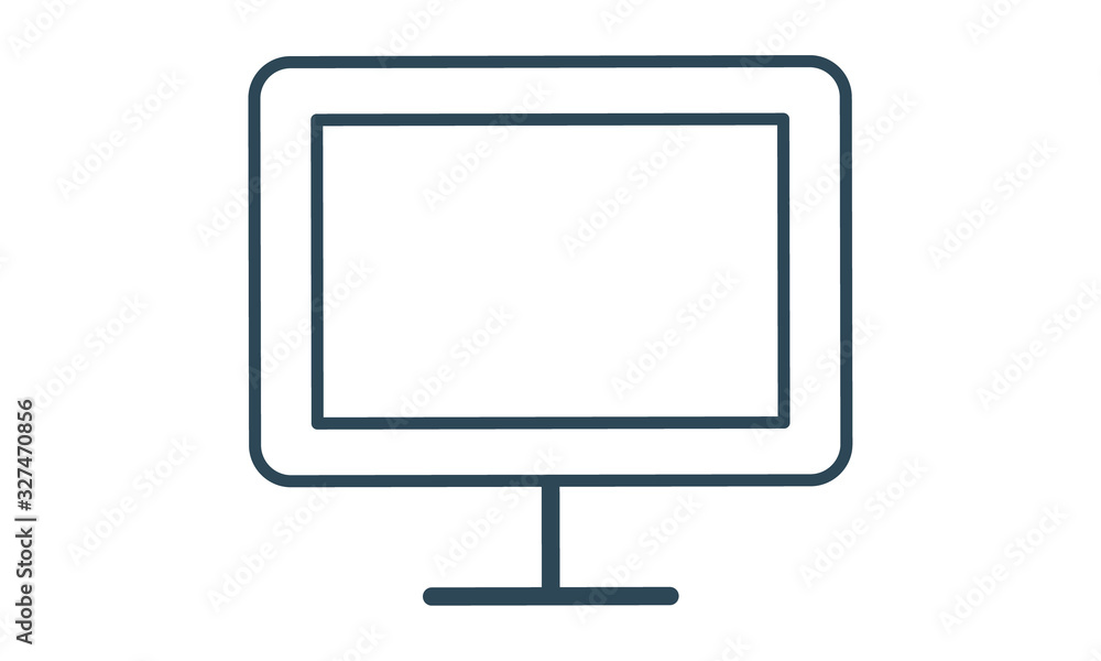Poster desktop computer icon for digital workspaces and technology
