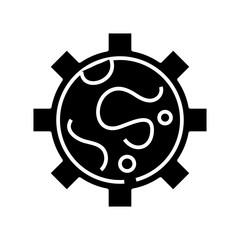 Global company black icon, concept illustration, vector flat symbol, glyph sign.