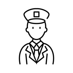 Police officer line icon, concept sign, outline vector illustration, linear symbol.