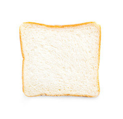 Slice of bread on a white background