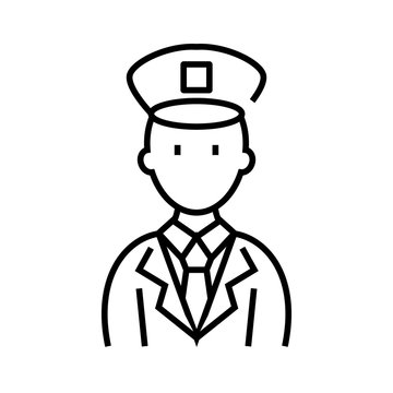 Police officer line icon, concept sign, outline vector illustration, linear symbol.