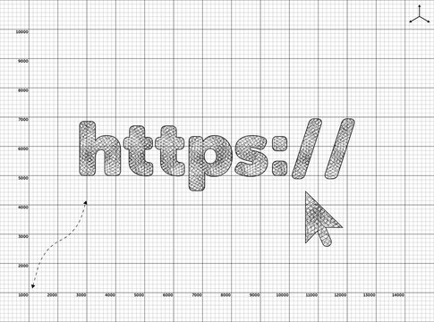 Paper art to Internet https illustration