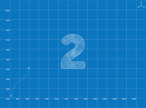 Blueprint to 2 Number illustration