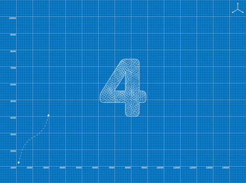 Blueprint to 4 Number illustration