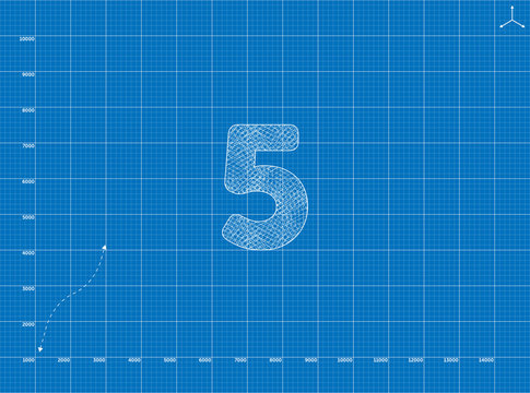 Blueprint to 5 Number illustration