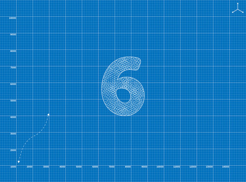 Blueprint to 6 Number illustration