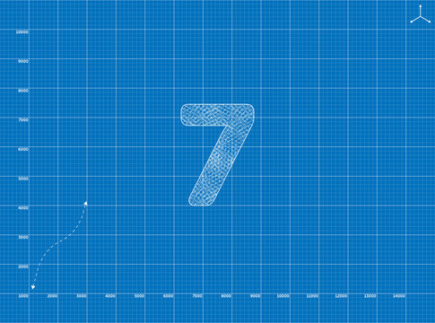 Blueprint to 7 Number illustration