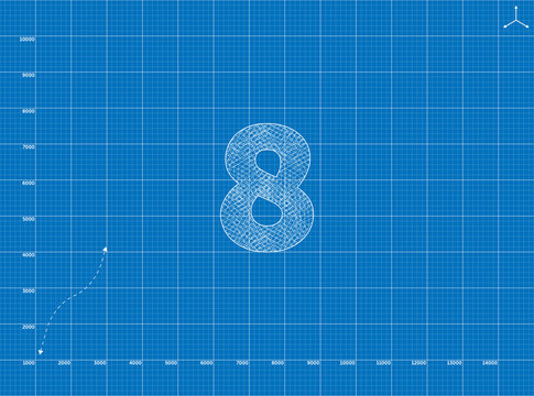 Blueprint to 8 Number illustration