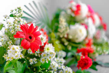 Close up of beautiful mourning event flowers
