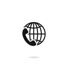 International calls icon design isolated on white background. Vector illustration