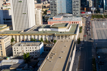Aerial view of Ulaanbaatar, the capital of Mongolia, circa June 2019