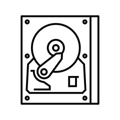Rigid disc line icon, concept sign, outline vector illustration, linear symbol.