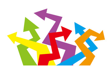 無秩序な矢印　バラバラ　カラフル