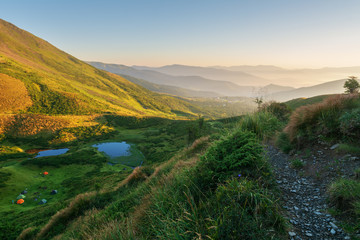 Summer in the Ukrainian Carpathians with beautiful mountain scenery