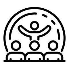Winner speaker icon. Outline winner speaker vector icon for web design isolated on white background