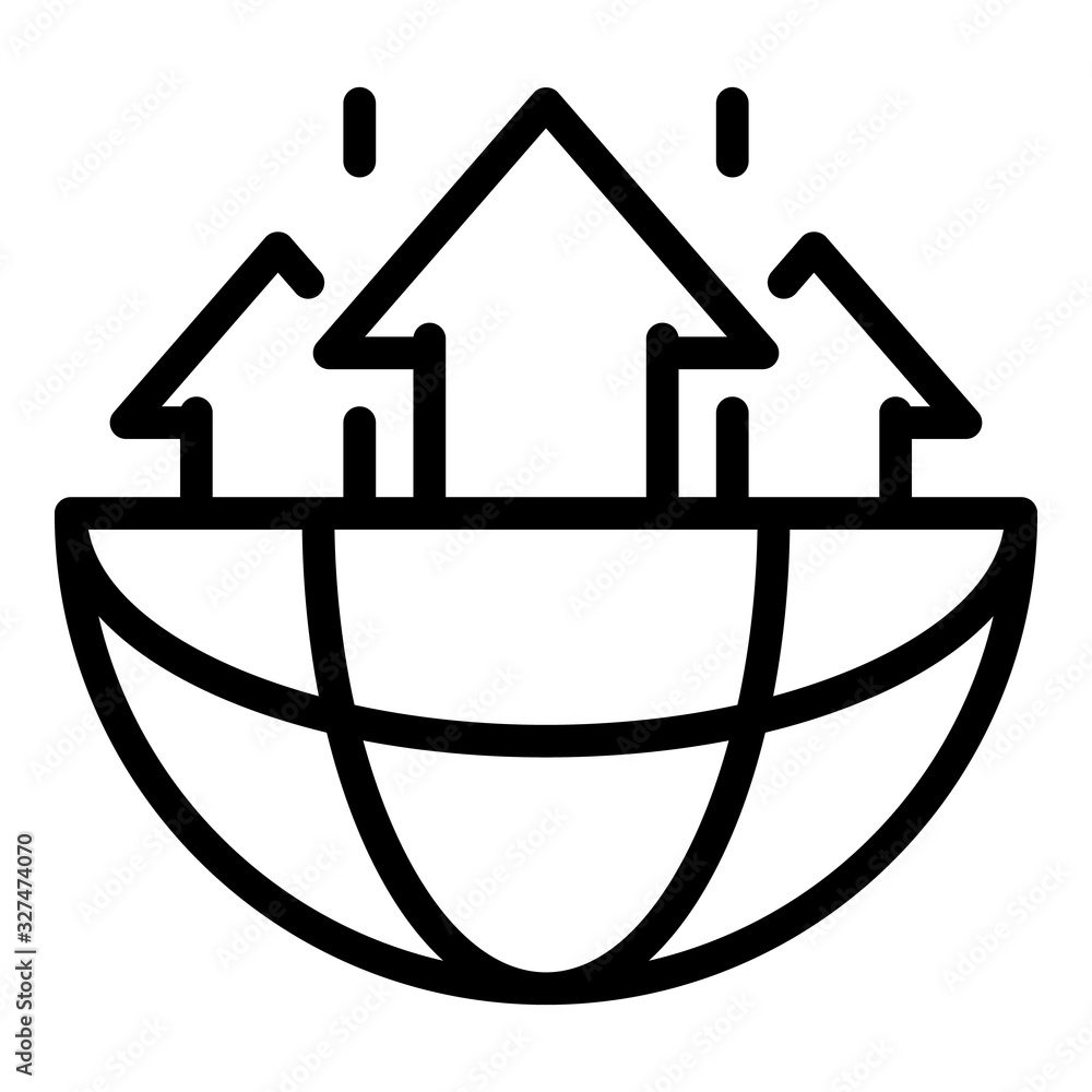 Poster global business icon. outline global business vector icon for web design isolated on white backgroun