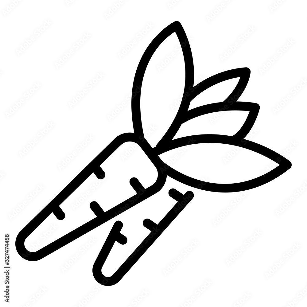 Poster fresh carrot icon. outline fresh carrot vector icon for web design isolated on white background