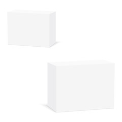 White cardboard box mock up. Set of cosmetic or medical packings. Vector
