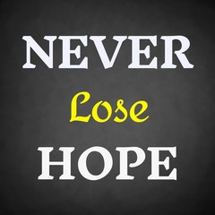 Obraz premium Motivational and inspirational quotes. Never lose hope