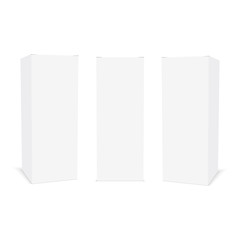 White cardboard box mock up. Set of cosmetic or medical packings. Vector