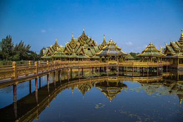 Obraz premium Ancient City temples, Muang Boran in Bangkok Thailand