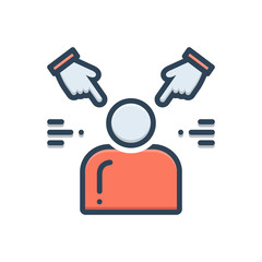 Color illustration icon for accusation 