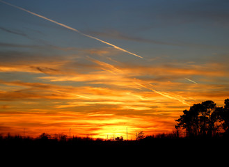 Fototapeta premium Photo background beautiful landscape of a sunset