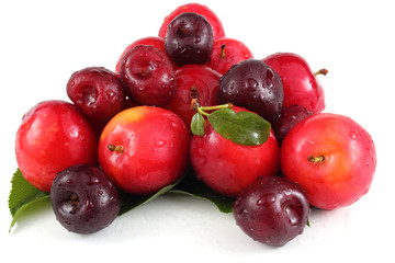 Plums and cherries