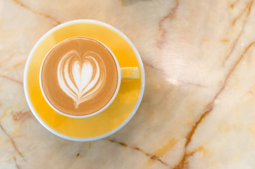 Top view coffee cup on the background