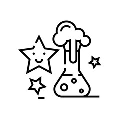 Magic decision line icon, concept sign, outline vector illustration, linear symbol.