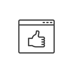 Customer review line icon. linear style sign for mobile concept and web design. Webpage support feedback outline vector icon. Symbol, logo illustration. Vector graphics