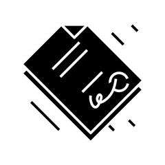 Documentation black icon, concept illustration, vector flat symbol, glyph sign.