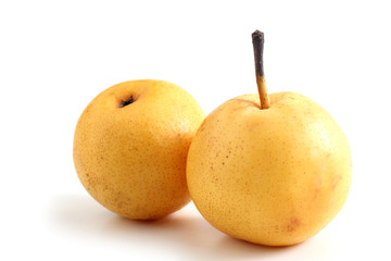 Two little yellow pears