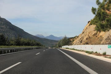 View of highway in Peloponnese, Greece