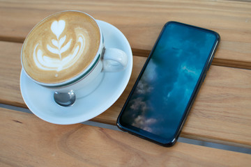 Latte And Phone coffe relax