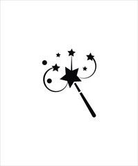 magic wand flat icon,vector best flat magic wand icon.