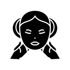 Facial care black icon, concept illustration, vector flat symbol, glyph sign.