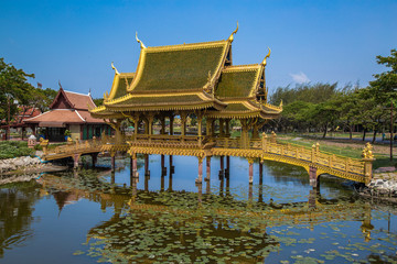 Fototapeta premium Ancient City temples, Muang Boran in Bangkok Thailand