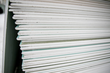 The stack of gypsum board preparing for construction