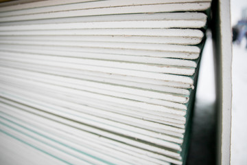 The stack of gypsum board preparing for construction