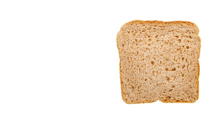 Whole wheat bread, healthy food. Isolated on white.